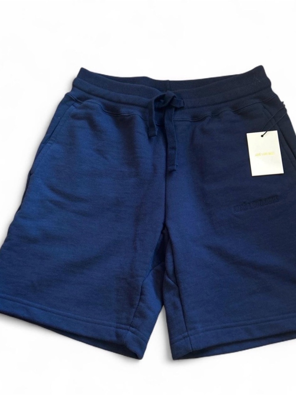 Aime Leon Dore Navy Blue Cotton Drawstring Athletic Shorts